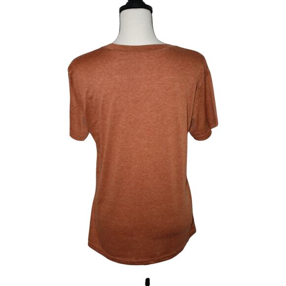 Cute Women's Medium Pumpkin Cheetah Animal Print Graphic T-shirt Short Sleeve - Picture 2 of 3